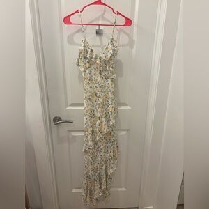 NWT Thirty Thirty Yellow Rose Floral Print ruffled dress - S